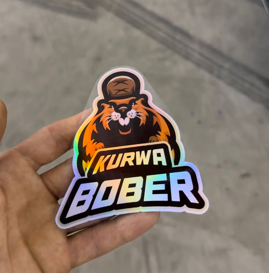 "KURWA BOBER" Oil Slick Sticker