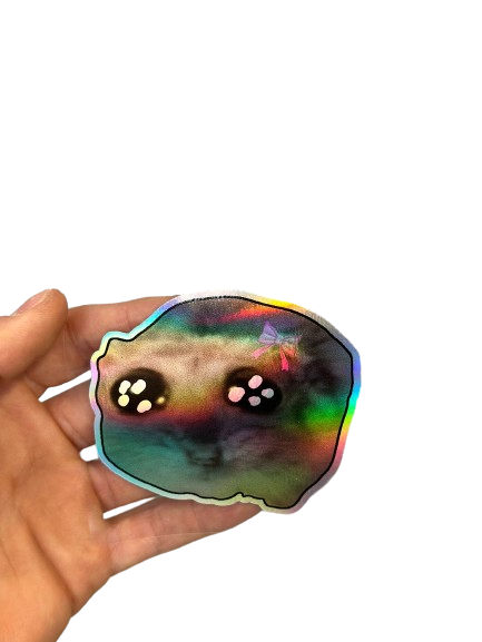 "SAD HAMSTER" Oil Slick Sticker