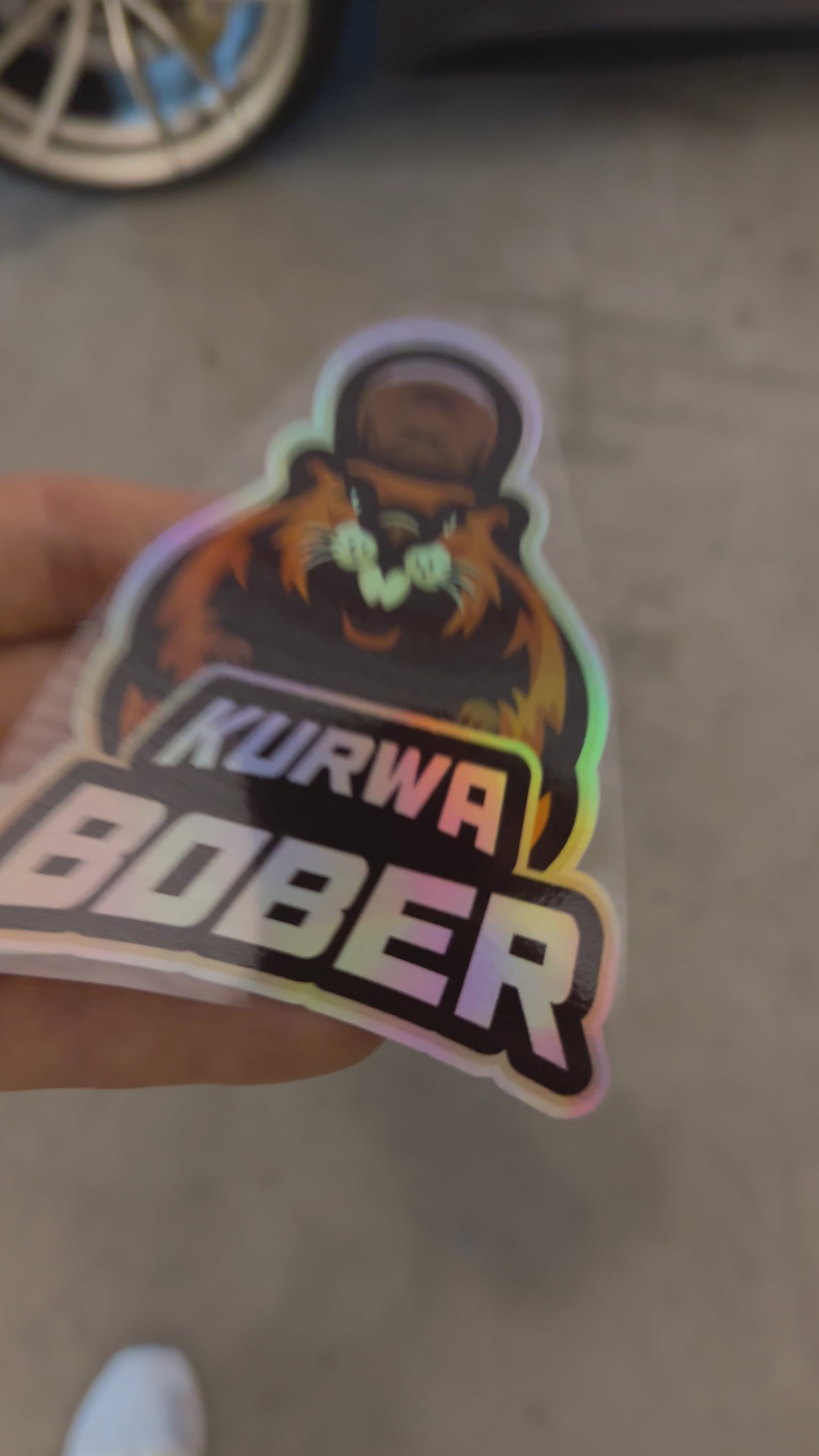 "KURWA BOBER" Oil Slick Sticker