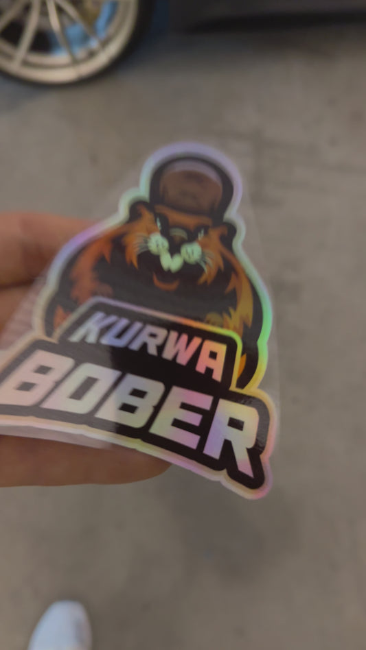 "KURWA BOBER" Oil Slick Sticker